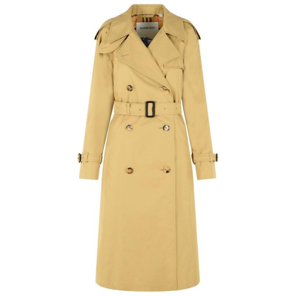 Burberry Long Beige Cotton 'Castleford' Trench Coat Women